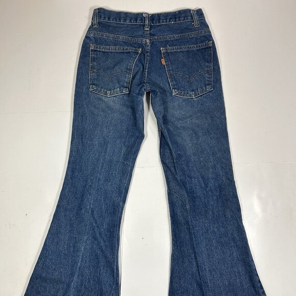 Vintage 1970s Levi’s 684 0217 Orange Tab Bell Bottom Jeans Sz 29 Waist 33 Length - Picture 8 of 11